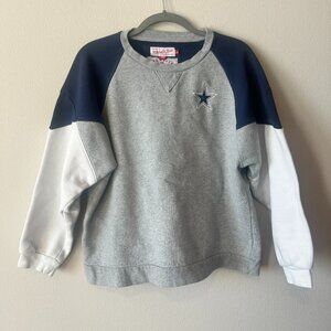 Men's Dallas Cowboys Mitchell & Ness Heathered Gray Color Block Crewneck Size L